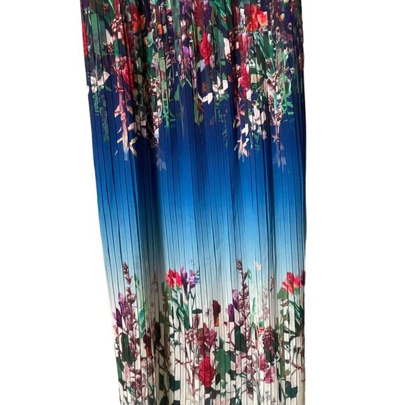 Karen Millen Pleated Detail Woven Floral Mixed Midaxi Dress Size 12 New - Picture 14 of 16